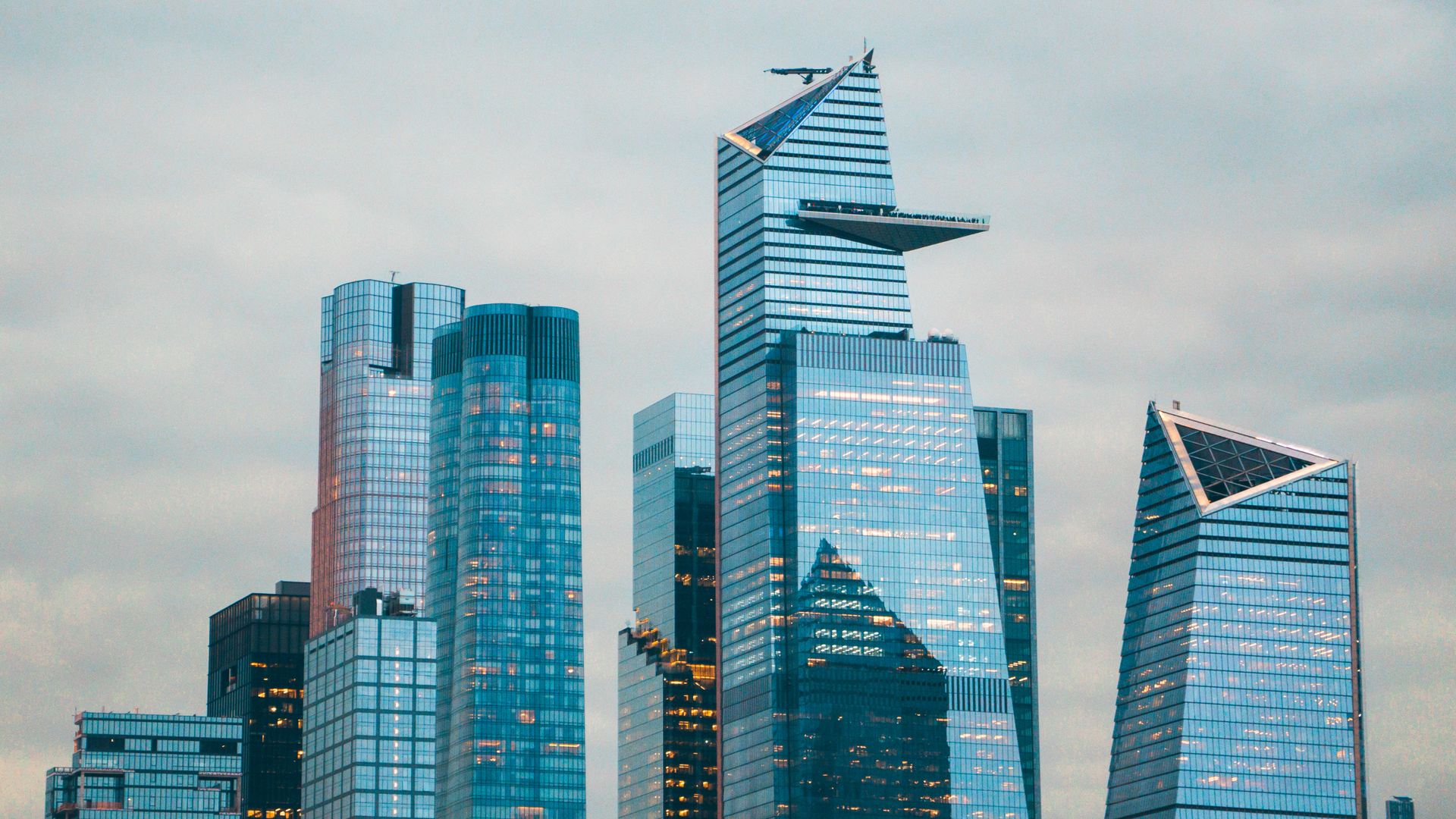 Glass residential towers on the New York City skyline.